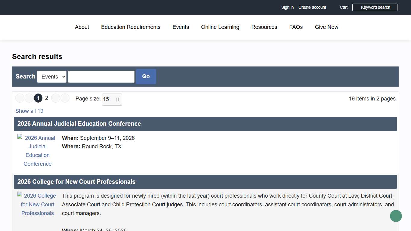 Search Texas Center for the Judiciary